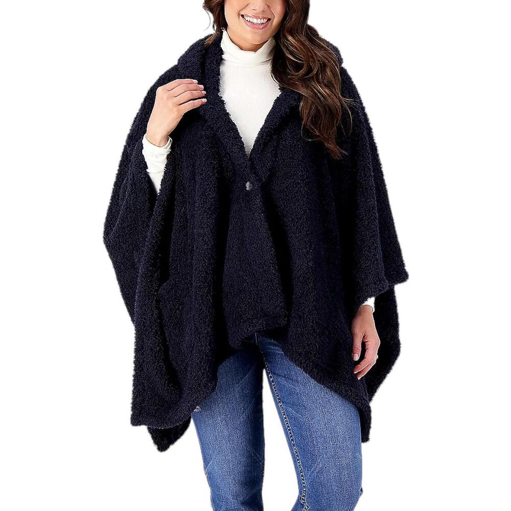 Bumblebella by Jill Martin Cotton Candy Plush Hooded Wrap Navy
